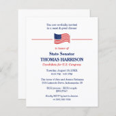 政治的資金調達者の愛国的なアメリカ国旗のフライヤー (正面/裏面)