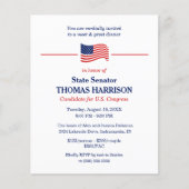 政治的資金調達者の愛国的なアメリカ国旗のフライヤー (正面)