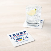 政治的風刺を切り詰める スクエアペーパーコースター (インサイチュ)