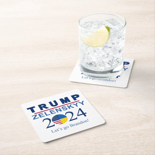 政治的風刺を切り詰める スクエアペーパーコースター (インサイチュ)