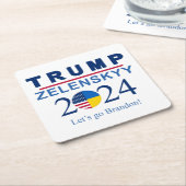 政治的風刺を切り詰める スクエアペーパーコースター (アングル)