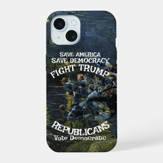 政治的 愛国的 トランプ 共和党員 票を投じろ iPhone 15ケース (裏面)