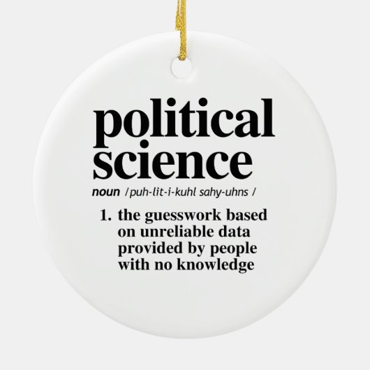 政治科学の定義 セラミックオーナメント (裏面)
