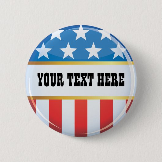 政治米国の旗ボタン 缶バッジ (正面)
