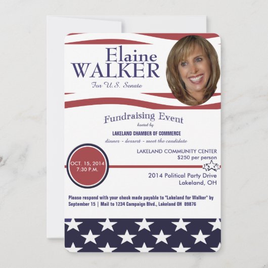 政治資金パーティー招待状(写真付き) 招待状 (正面)