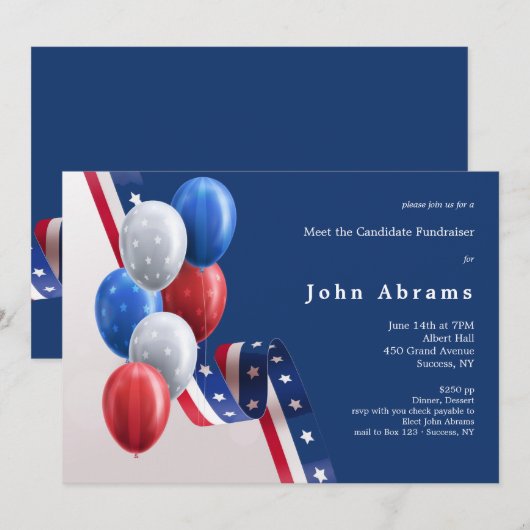 政治資金調達者 招待状 (正面/裏面)