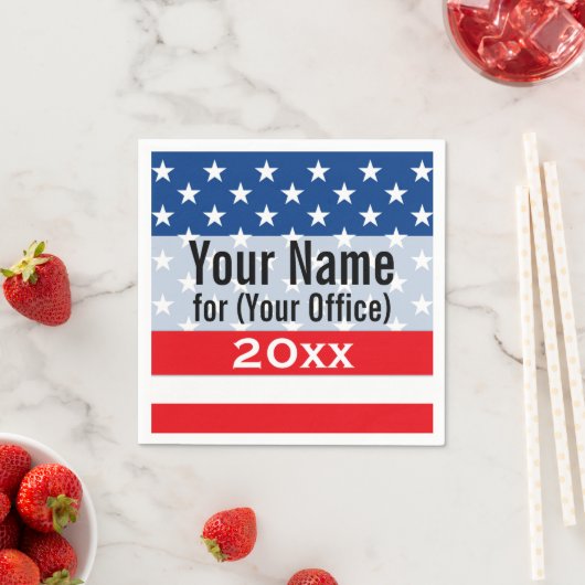政治運動の愛国的な印刷候補者 スタンダードカクテルナプキン (インサイチュ)