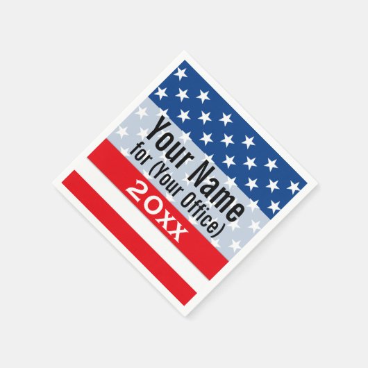 政治運動の愛国的な印刷候補者 スタンダードカクテルナプキン (角)