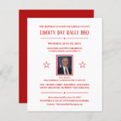 政治運動の資金集め招待状と写真 (正面/裏面)