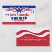 政治運動カード – 保安官 名刺 (正面/裏面)