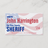 政治運動カード – 郡保安官 名刺 (正面)