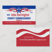 政治運動カード – 郡長官 名刺 (正面/裏面)