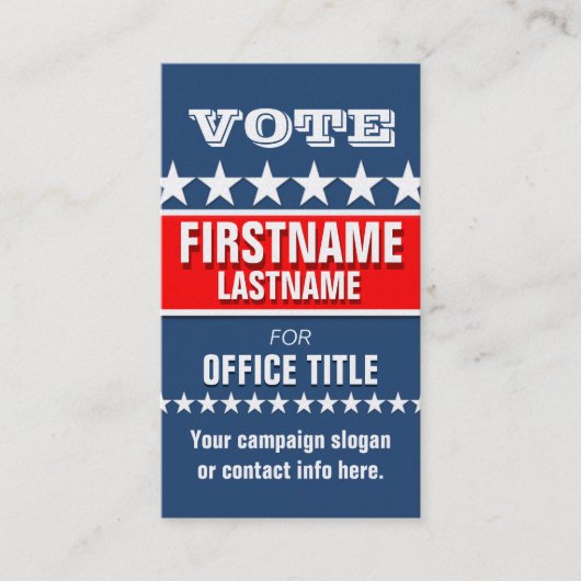 政治運動テンプレート 名刺 (正面)