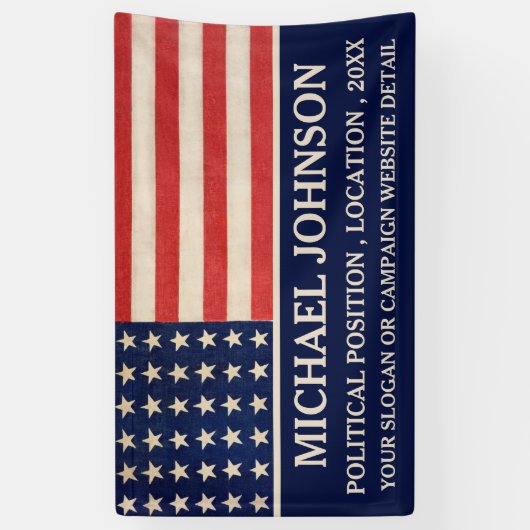 政治運動ヴィンテージ米国国旗 横断幕 (縦)