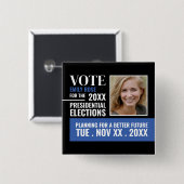 政治運動家を広告装う 缶バッジ (正面&裏面)