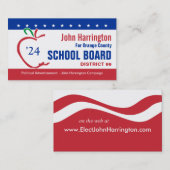 政治運動 – スクールボードビジネスカード 名刺 (正面/裏面)