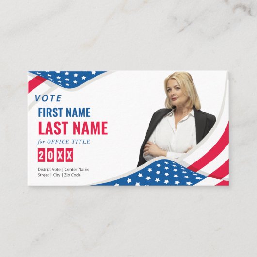政治選挙の選挙運動候補パーソナライズされた 名刺 (正面)