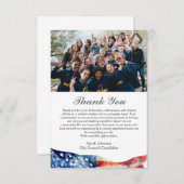 政治選挙キャンペーンのボランティアの評価 サンキューカード (正面/裏面)