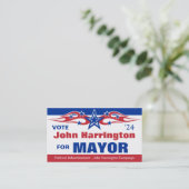 政治選挙キャンペーンカード – 市長 名刺 (スタンド正面)