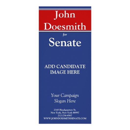 政治選挙キャンペーンラックカードテンプレート ラックカード (正面)