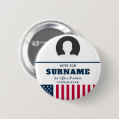 政治選挙キャンペーン候補者名と写真 缶バッジ (正面&裏面)