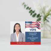 政治選挙キャンペーン候補者紹介 ポストカード (スタンド正面)