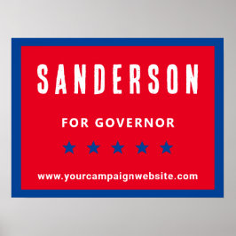 政治選挙キャンペーン名赤白青 ポスター