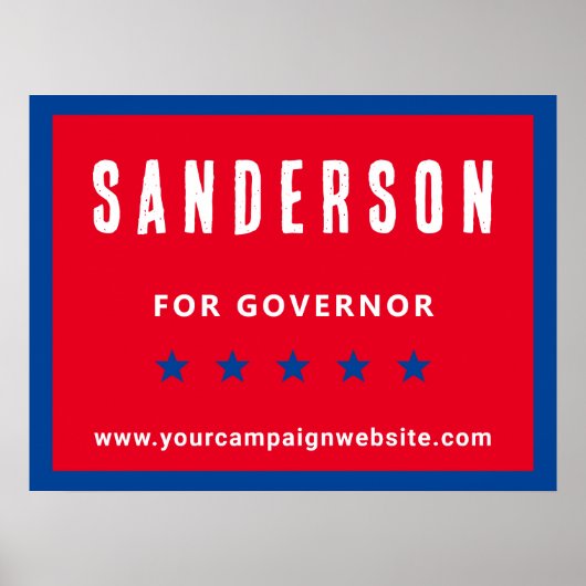 政治選挙キャンペーン名赤白青 ポスター (正面)