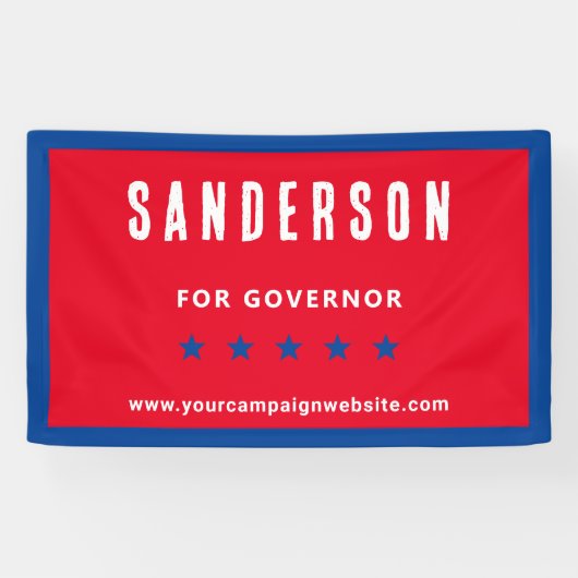 政治選挙キャンペーン名赤白青 横断幕 (横)