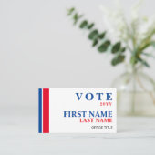 政治選挙キャンペーン赤と青のストライプ 名刺 (スタンド正面)