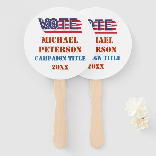 政治選挙投票キャンペーン ハンドファン (正面&裏面)