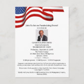 政治選挙資金集め招待状 ポストカード (正面)