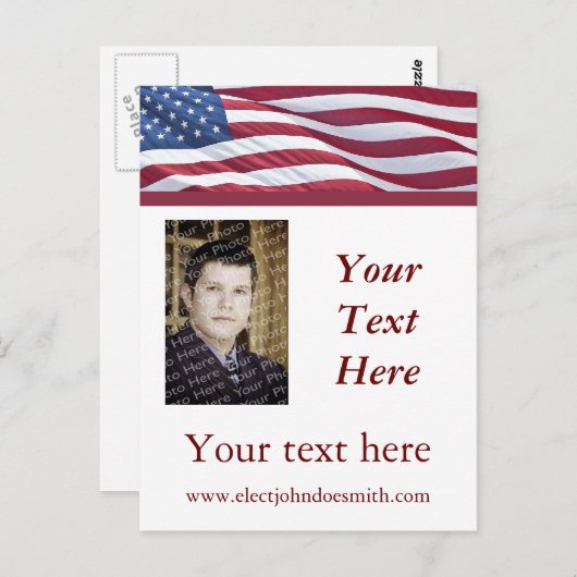 政治選挙選挙はがきテンプレート ポストカード (正面/裏面)