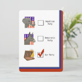 政治選挙開票パーティー 招待状 (スタンド正面)