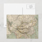 政治部門を示すアジアアトラスマップ ポストカード (正面/裏面)