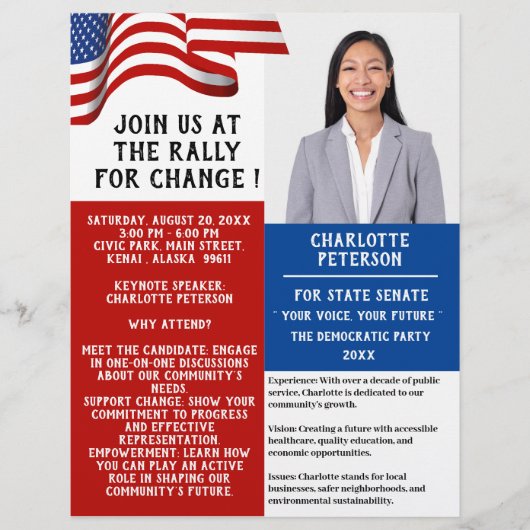 政治集会またはイベント選挙運動 チラシ (正面)