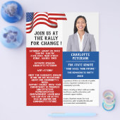 政治集会またはイベント選挙運動 チラシ (シングル)