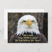 政治風刺のアメリカの白頭鷲の投票郵便はがき ポストカード (正面/裏面)