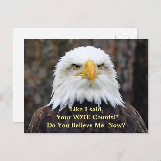 政治風刺のアメリカの白頭鷲の投票郵便はがき ポストカード (正面/裏面)