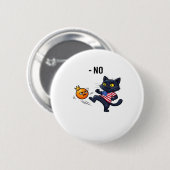 政治風刺の面白いミーム ねこなし 缶バッジ (正面&裏面)