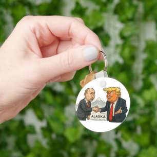 政治風刺：アラスクでのプーチンとトランプの会談 キーホルダー