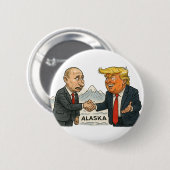 政治風刺：アラスクでのプーチンとトランプの会談 缶バッジ (正面&裏面)