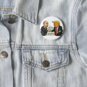 政治風刺：アラスクでのプーチンとトランプの会談 缶バッジ