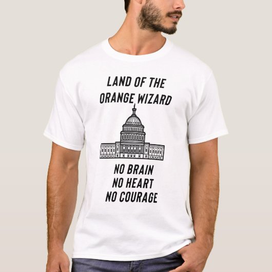 政治風刺: オレンジの魔法使いの議事堂 Tシャツ (正面)