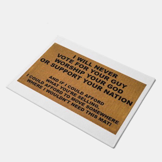 政治、宗教、セールスマンの忌避的な形式 ドアマット (アングル)