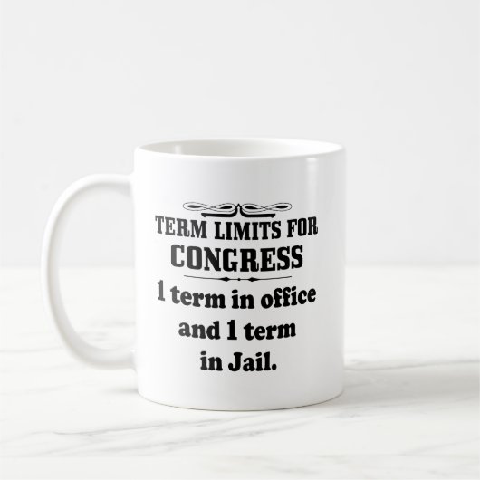 政治: 議会のための任期制限 コーヒーマグカップ (左)
