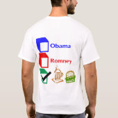 政治Tシャツ、選挙2012年、オバマ、Romney、 Tシャツ (裏面)