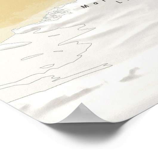 政界の地図ヴィンテージスタイルミラー ポスター (角)