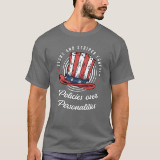 政策が人物よりも優先される選挙ガール Tシャツ