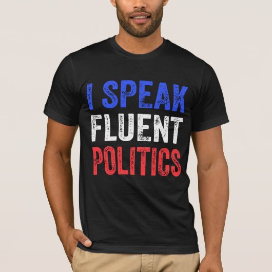 政話治を流暢におもしろい行う Tシャツ (正面)